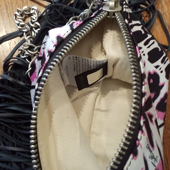 Just Cavalli Polyester & Real Leather Fringe Bag - Picture 4 of 5